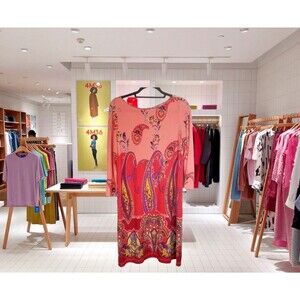 London Times Women's Dress Paisley Shift  3/4 Sleeve Boutique CHIC BOHO Size 14